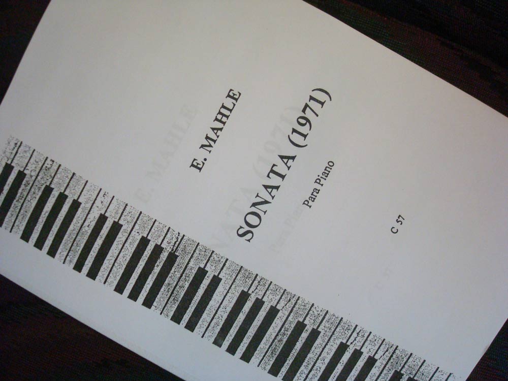 sheet music cover page: Sonata (1971) for Piano by Ernst Mahle